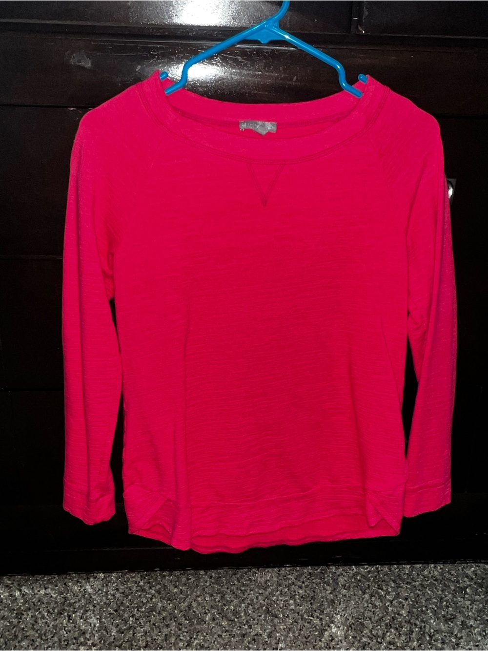 Talbots Bright Pink Long-Sleeve Crewneck Top